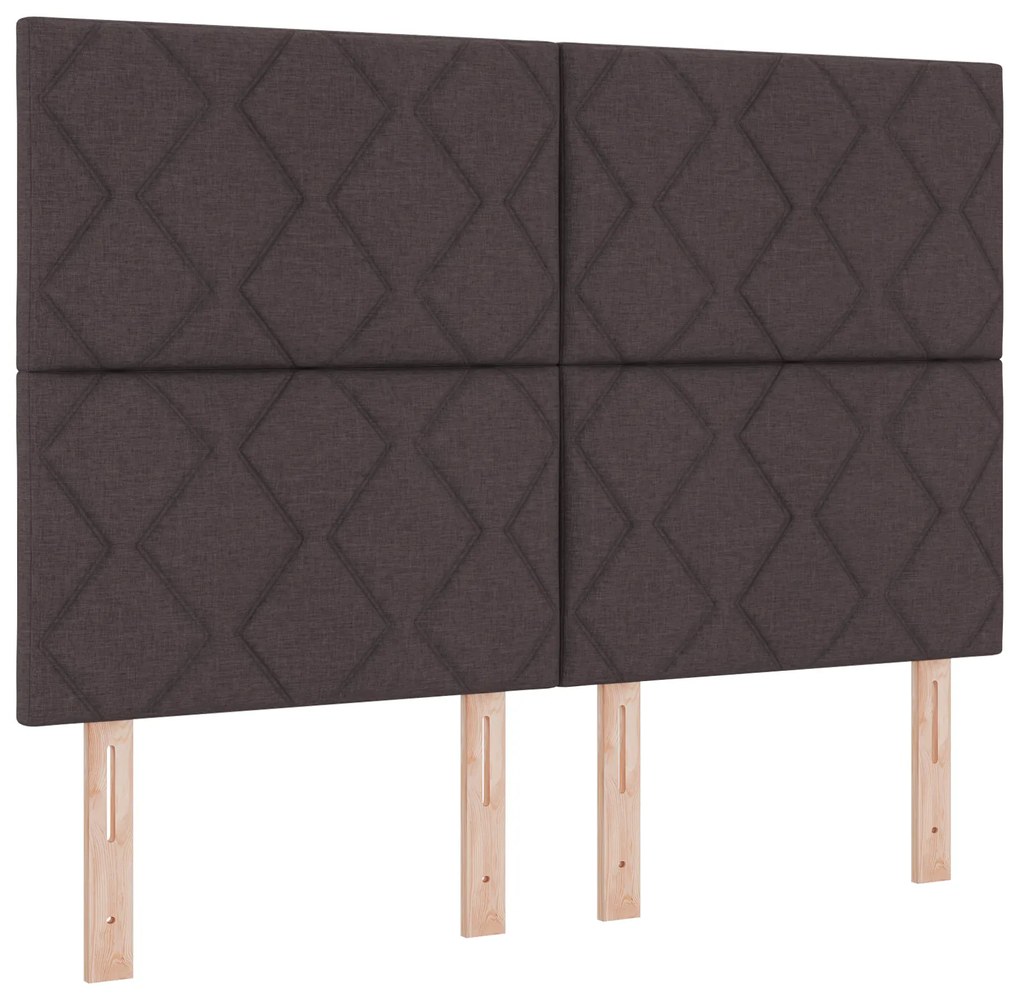 vidaXL Κρεβάτι με ελατήριο και στρώμα Καφέ 160x200 εκ. Ύφασμα