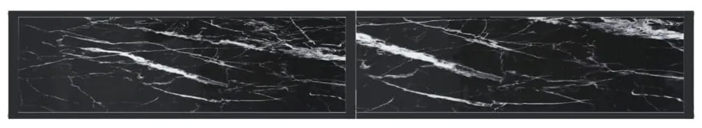 vidaXL Τραπέζι Κονσόλα Μαύρο Όψη Μαρμάρου 220x35x75,5 εκ. Ψημένο Γυαλί