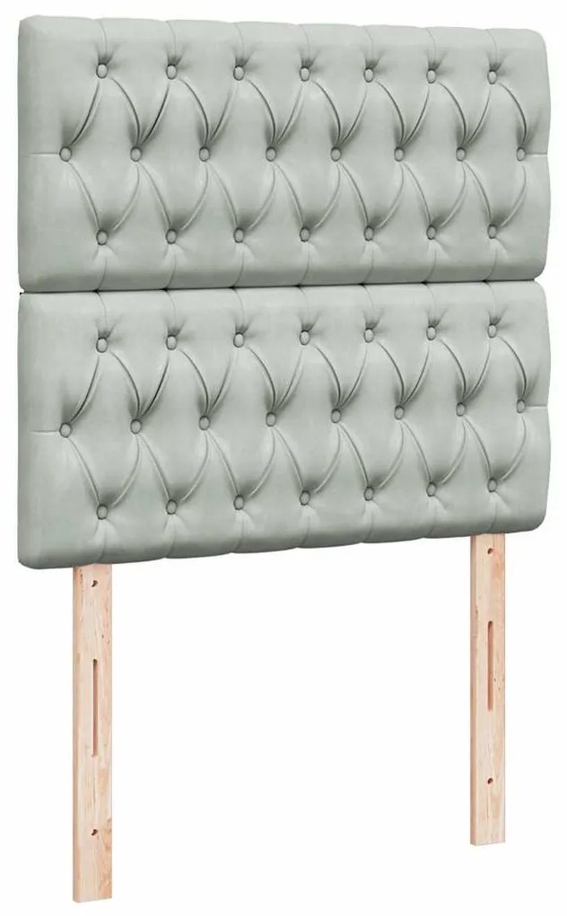 vidaXL Κρεβάτι Boxspring με Στρώμα Ανοιχτό Γκρι 80x200 εκ. Βελούδινο