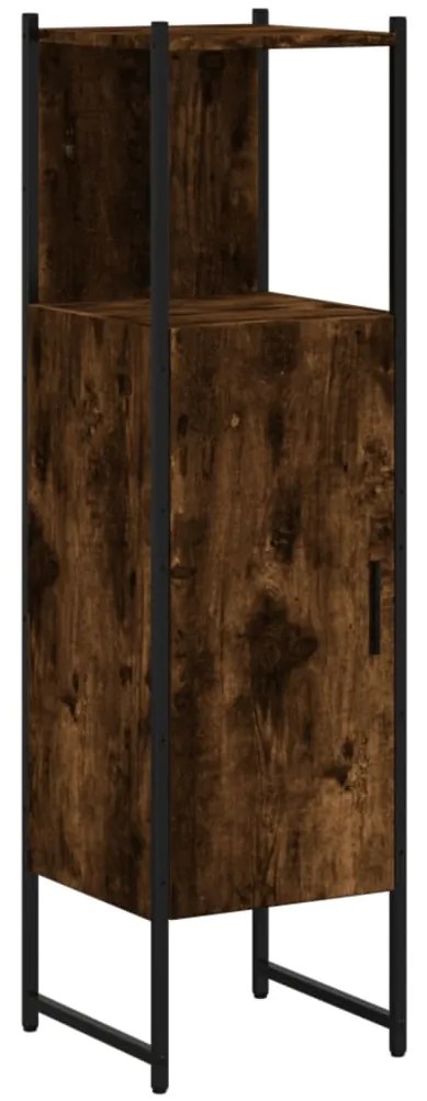vidaXL Ντουλάπι Μπάνιου Καπνιστή Δρυς 33x33x120,5 εκ. Επεξεργ. Ξύλο