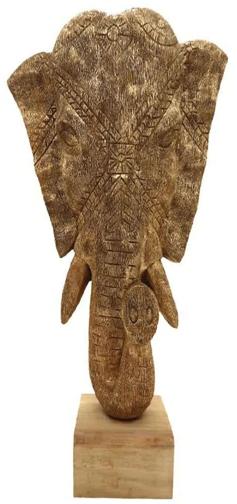 Διακοσμητικός Ελέφαντας Zap 312-000005 31x13x61cm Natural Inart Wood