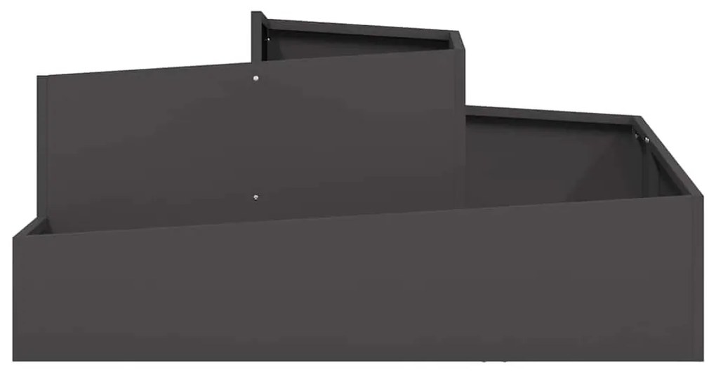 vidaXL Γλάστρα Κήπου Μαύρο 100 x 100 x 50 cm Ατσάλι