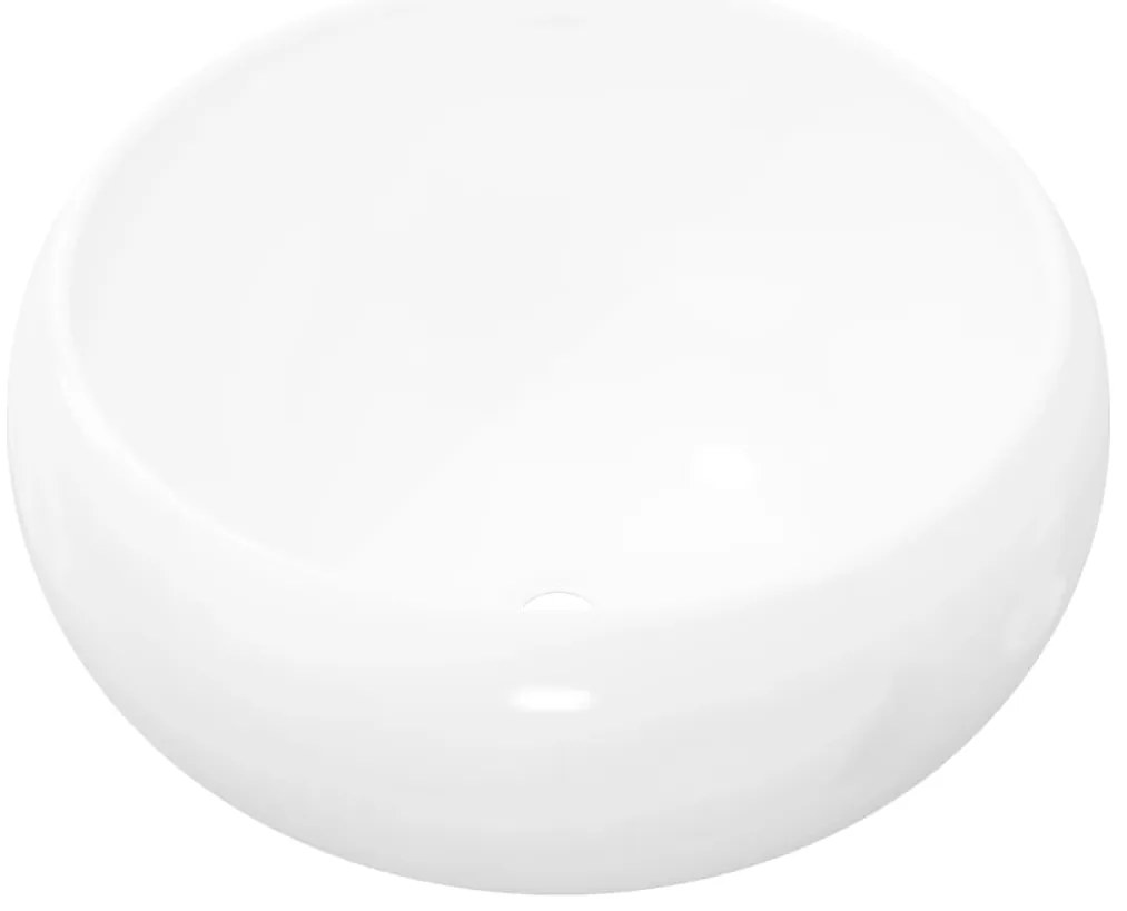 vidaXL Νιπτήρας Στρογγυλός Λευκός 40 x 15 εκ. Κεραμικός