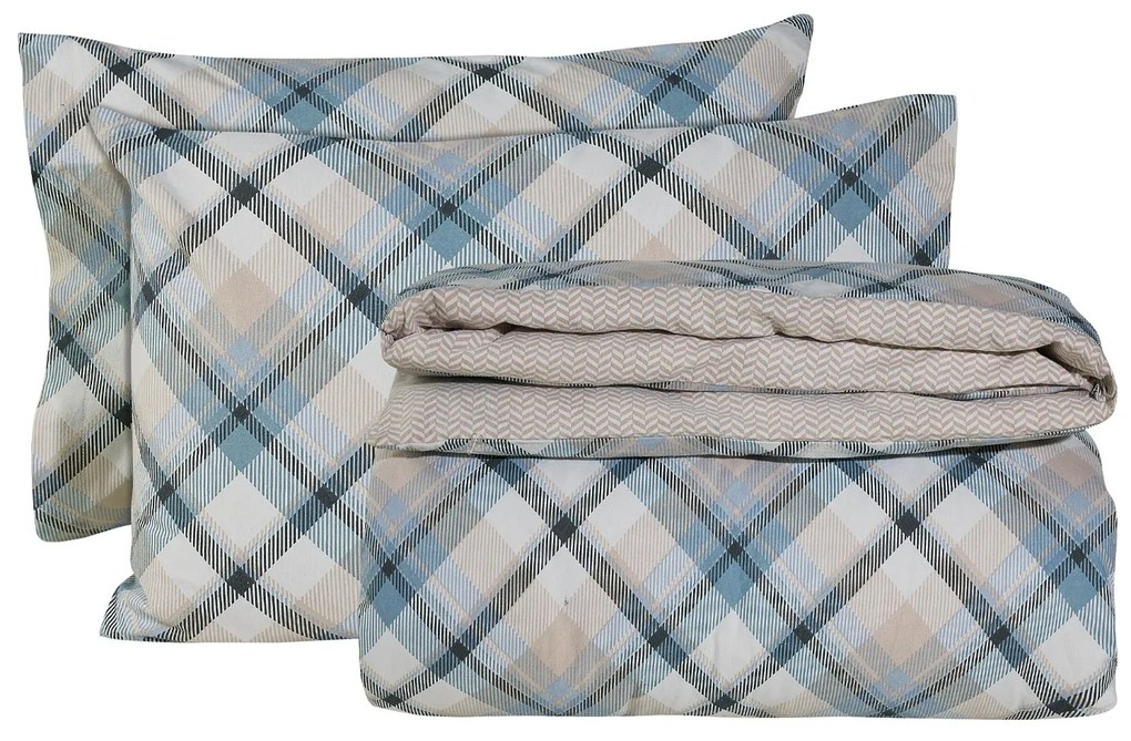 DAS HOME ΣΕΤ ΠΑΠΛΩΜΑΤΟΘΗΚΗ ΥΠΕΡΔΙΠΛΗ FLANNEL 9616 ΓΚΡΙ, ΜΠΕΖ, ΜΠΛΕ