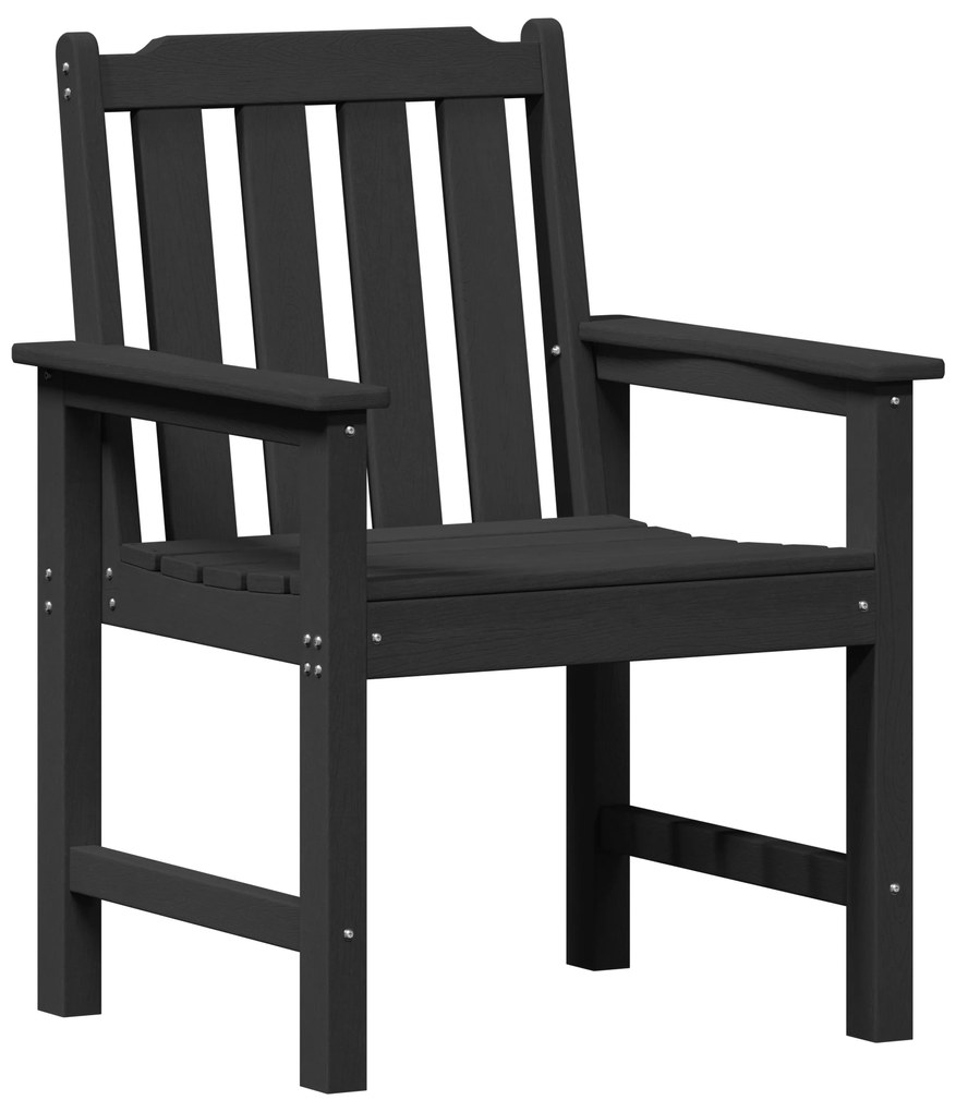 vidaXL Καρέκλες Φαγητού Κήπου  4 τεμ Μαύρο 65,5x55,5x88 εκ HDPE