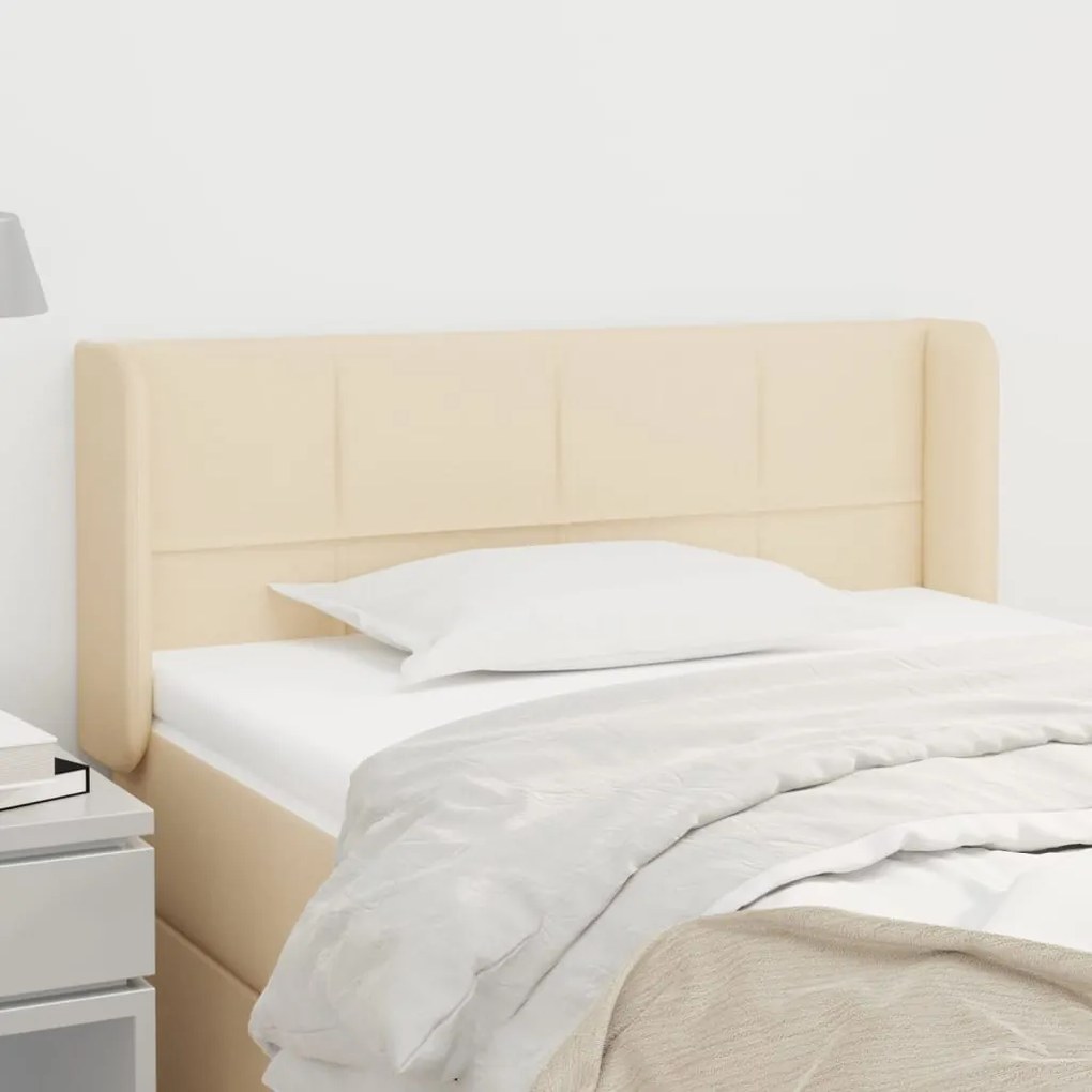 vidaXL Κεφαλάρι με Πτερύγια Κρεμ 103x16x78/88 εκ. Υφασμάτινο