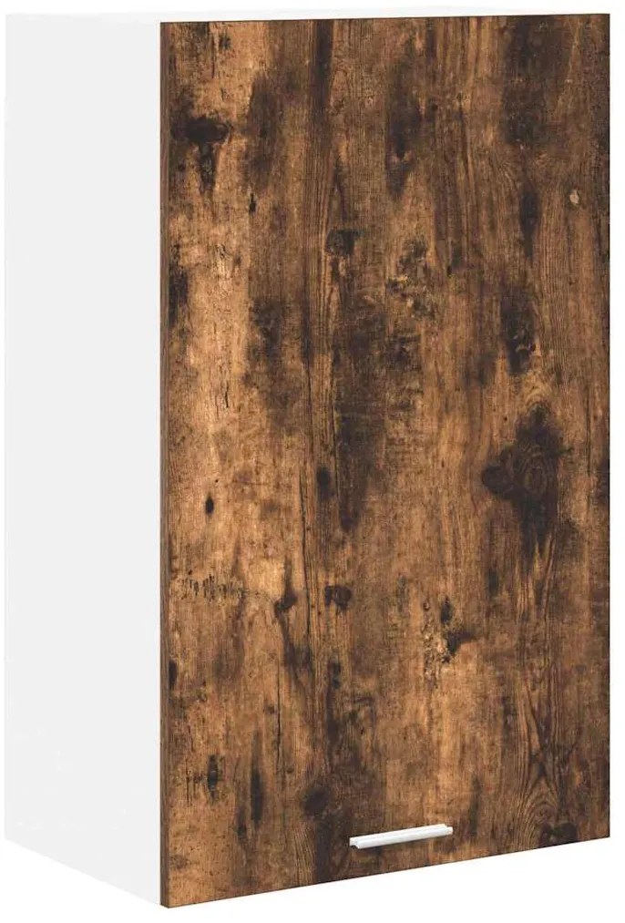 vidaXL Κρεμαστό ντουλάπι με αποθήκευση Riga Καπνιστός Δρυς και Λευκό