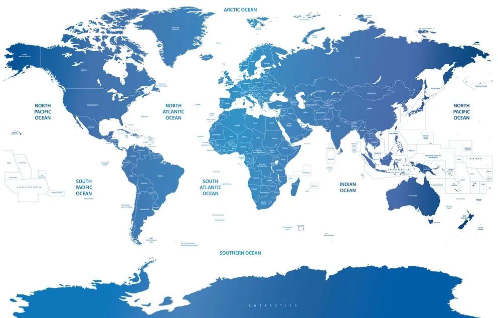 Εικόνα στον παγκόσμιο χάρτη φελλού με μεμονωμένες πολιτείες - 120x80  transparent