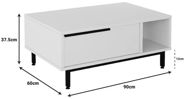 Τραπεζάκι Σαλονιού Frixton σε Cappuccino 90x60x37.5εκ. 90x60x37.5 εκ.