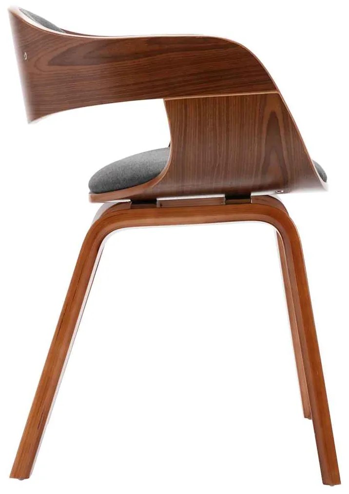 vidaXL Καρέκλες Τραπεζαρίας 2 τεμ. από Λυγισμένο Ξύλο / Γκρι Ύφασμα