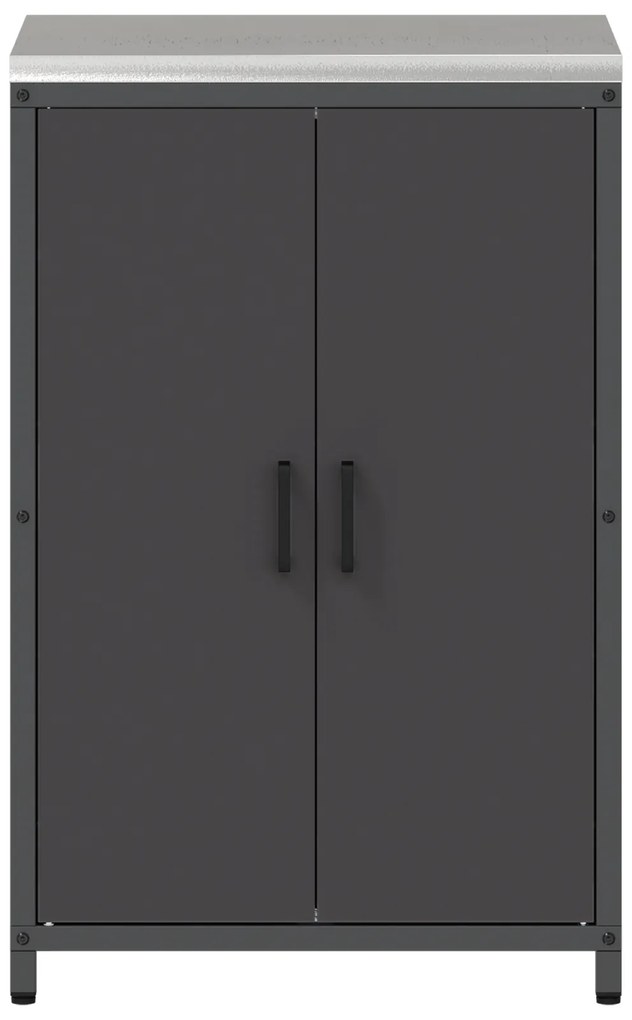 vidaXL Ντουλάπα Αποθήκευσης Κουζίνας Μαύρο 60 x 50 x 92 εκ. Ατσάλι