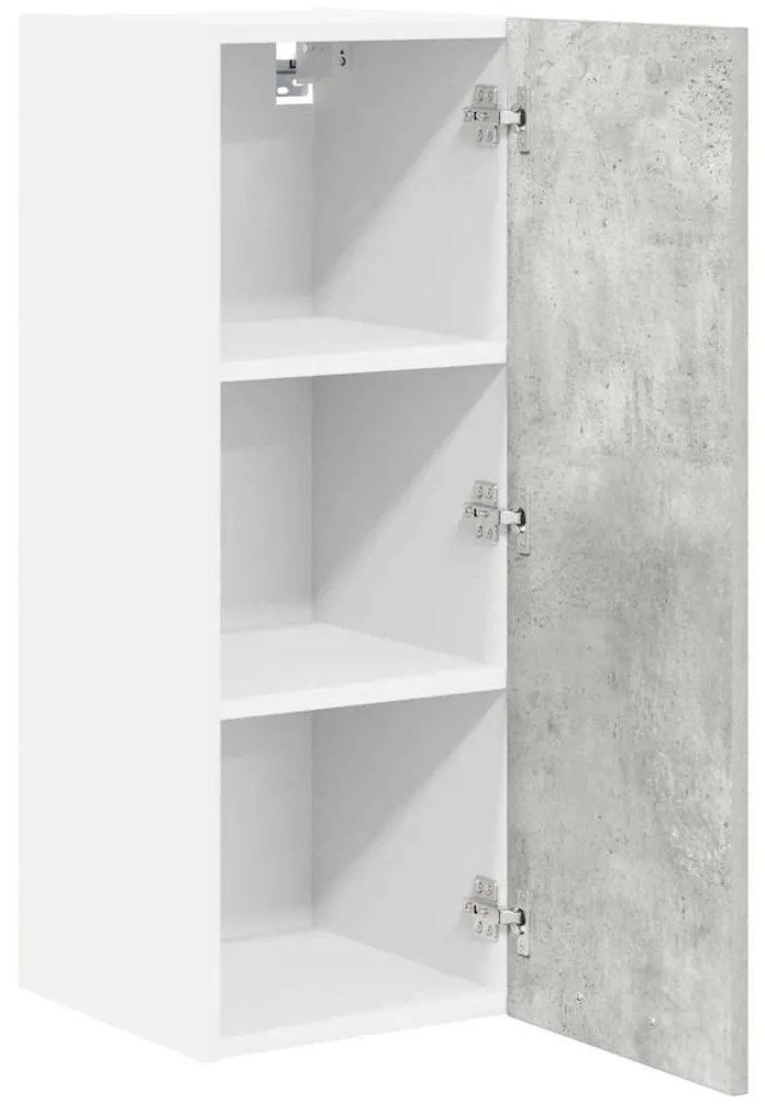 vidaXL Κρεμαστό ντουλάπι με αποθήκευση 2 pcs Σκυρόδεμα Γκρι και Λευκό