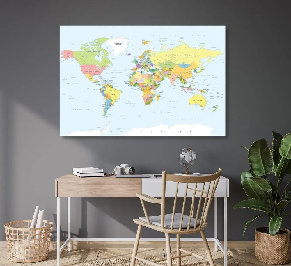 Εικόνα σε έναν κλασικό χάρτη από φελλό - 120x80  wooden