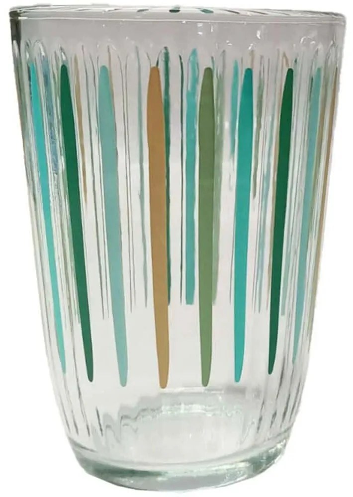 Ποτήρι Νερού Stripes 847063 390ml Multi-Green Marva Γυαλί