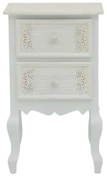 Συρταριέρα Pazlen Inart mdf σε λευκή αντικέ απόχρωση 40x45x65εκ