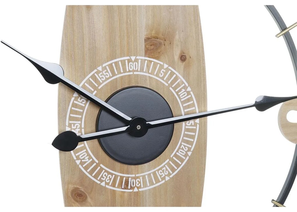 Ρολόι Τοίχου DKD Home Decor Λευκό Φυσικό Σίδερο Ξύλο MDF 61 x 4,5 x 66 cm (x2)