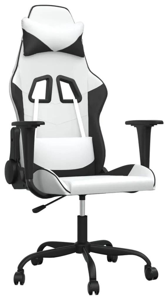 Καρέκλα Gaming Λευκό/Μαύρο από Συνθετικό Δέρμα - Λευκό