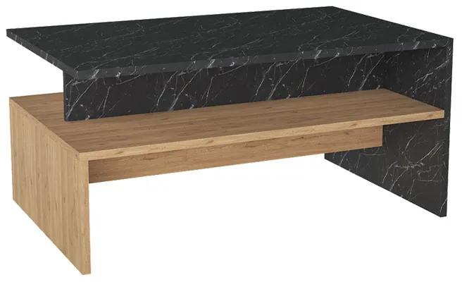 Τραπέζι σαλονιού Rihardo μελαμίνης oak-μαύρο 90x56x42εκ Υλικό: CHIPBOARD MELAMINE 197-000186