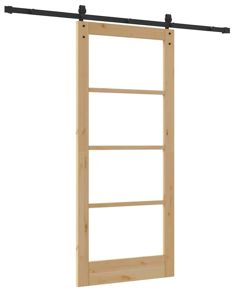 vidaXL Συρόμενη Πόρτα ORKDAL Καφέ 86 x 198.5 cm Μασίφ ξύλο πεύκου