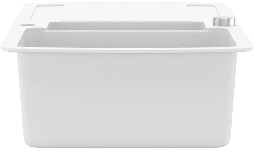 vidaXL Νεροχύτης με Διπλή Γούρνα Λευκός Γρανιτένιος