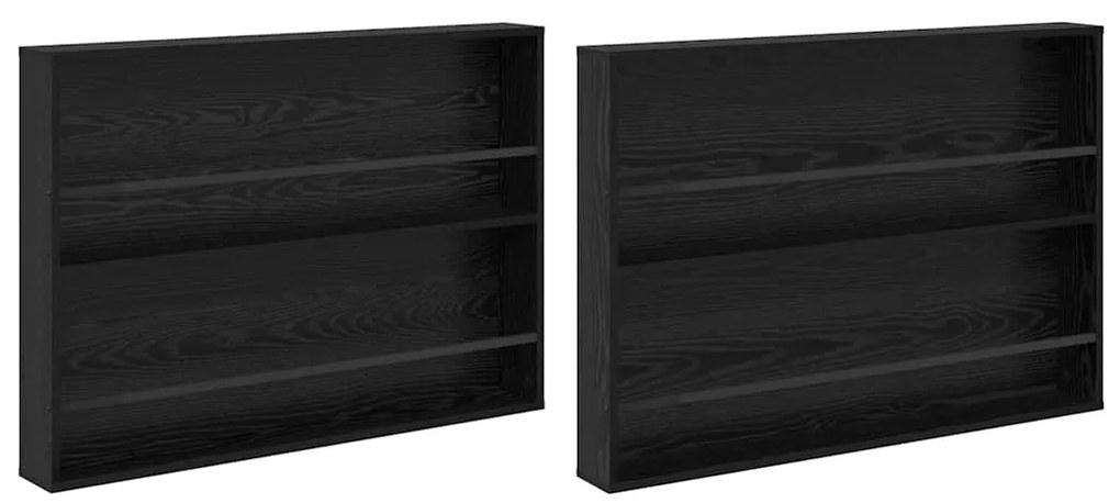 vidaXL Ράφι Περιοδικών με ράφι 2 pcs Μαύρη Οξυά 100 x 12 x 70 εκ