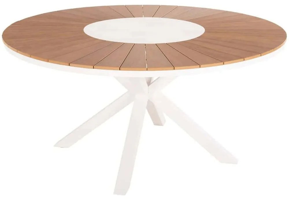 Τραπέζι Κήπου Moril HM6042.02 Φ150cm White-Natural