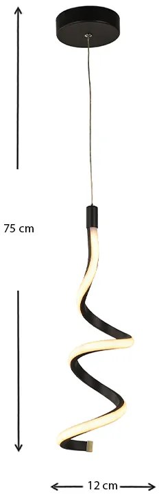 Φωτιστικό οροφής Led Aileen Megapap μεταλλικό μονόφωτο χρώμα μαύρο 12x12x80εκ.