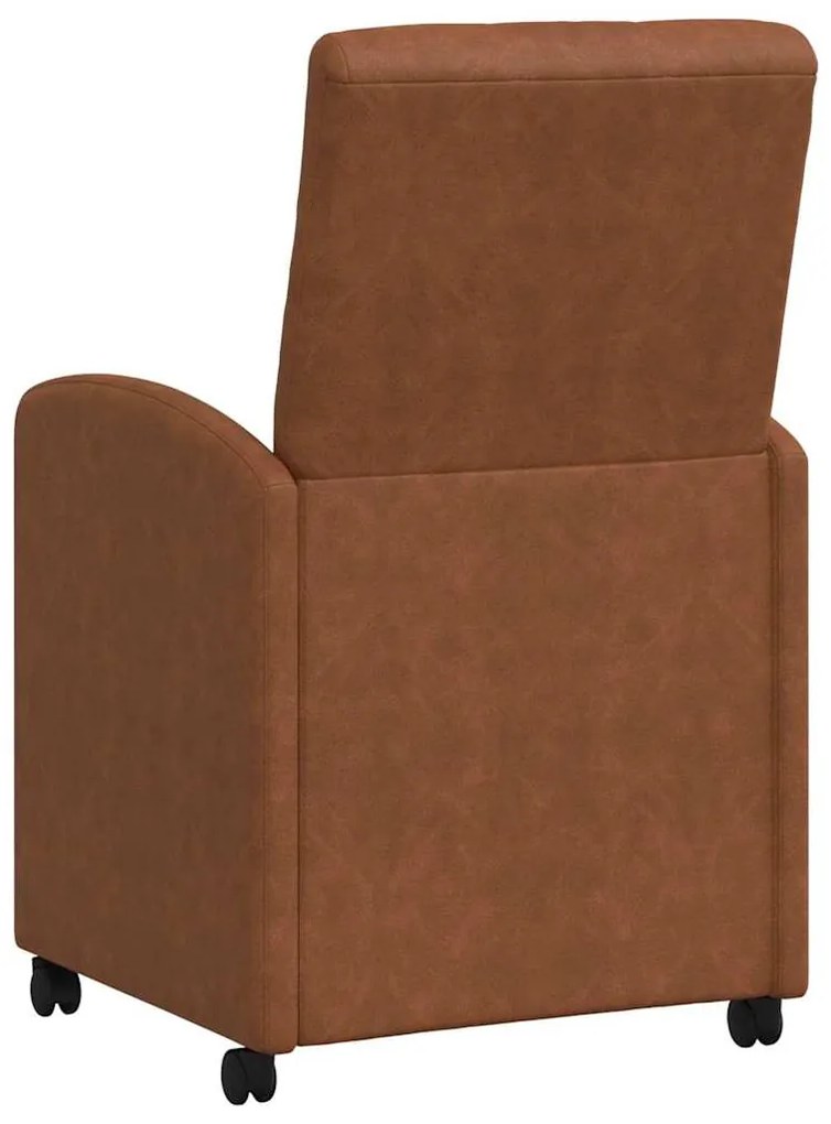 vidaXL Καρέκλες Φαγητού με Ρόδες με τροχούς 2 pcs Καφέ 58 x 67 x 97 εκ