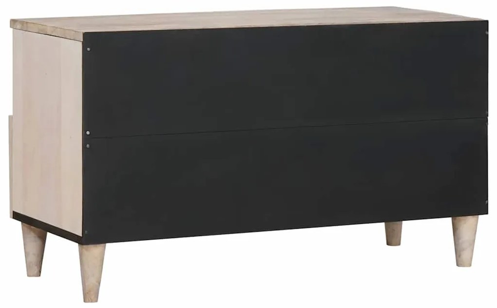 vidaXL Ντουλάπι TV με συρτάρι Λευκό 80 x 33 x 46 εκ Μασίφ ξύλο μάνγκο