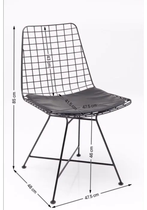 Καρέκλα Grid Μαύρη 47,5x54x85,5 εκ - Μαύρο