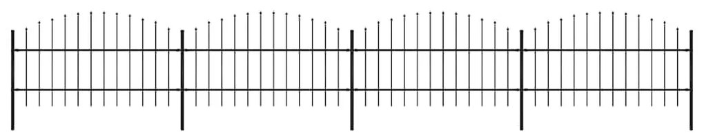 vidaXL Φράχτης Κήπου με Κορυφή Δόρυ από Ατσάλι 714,5 x 100 εκ. Μαύρος