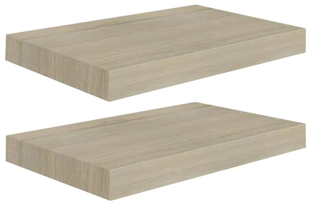 vidaXL Ράφια Τοίχου 2 τεμ. Χρώμα Δρυός 40x23x3,8 εκ. MDF