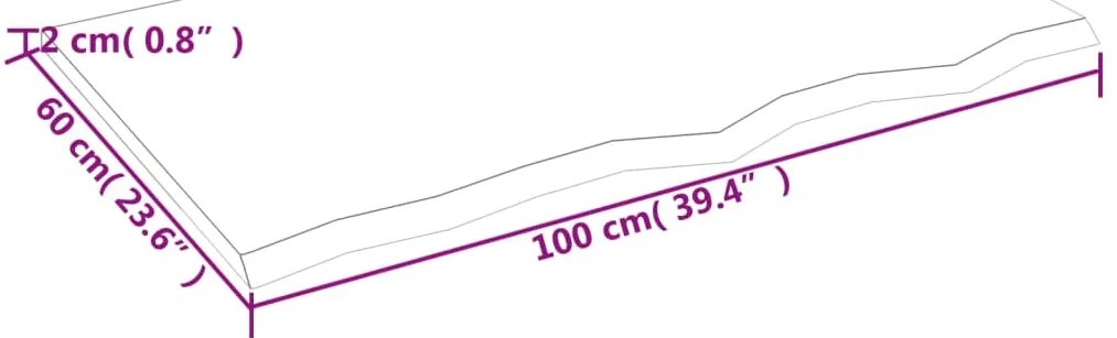 vidaXL Ράφι Τοίχου 100 x 60 x 2 εκ. από Ακατέργαστο Μασίφ Ξύλο Δρυός