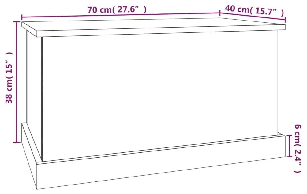 Κουτί Αποθήκευσης Sonoma Δρυς 70x40x38 εκ. Επεξεργασμένο Ξύλο - Καφέ