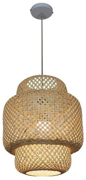 Eurolamp Φωτιστικό Κρεμαστό 1xE27 Φ48xY200cm Rattan Φυσικό 144-33013
