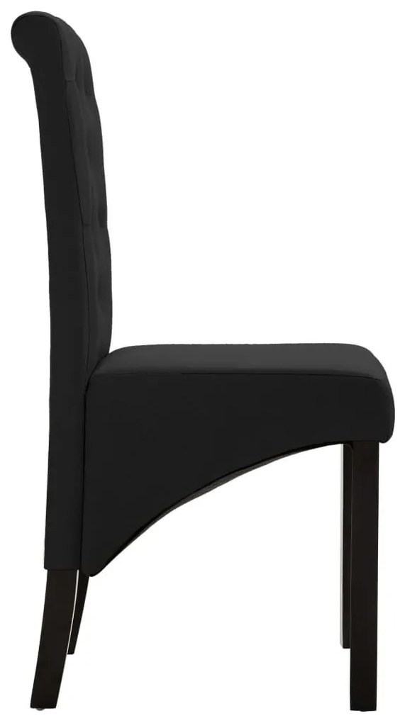 Καρέκλες Τραπεζαρίας 2 τεμ. Μαύρες Υφασμάτινες - Μαύρο