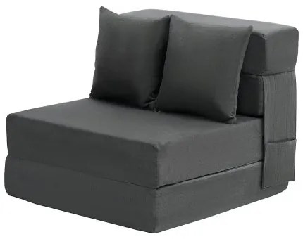 VEVOR Folding Sofa Bed 3-in-1 Foldable Couch Bed with 2 Pillows Dark Grey Single