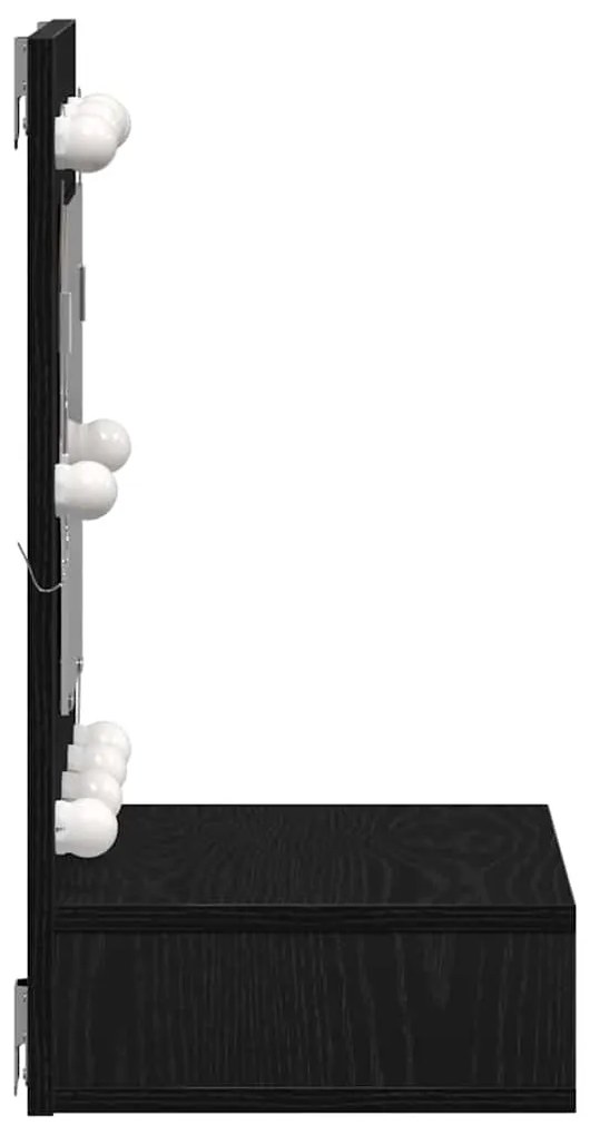 vidaXL Ντουλάπα Καθρέφτη με ράφι Μαύρη δρυς 62 x 31.5 x 62 εκ.