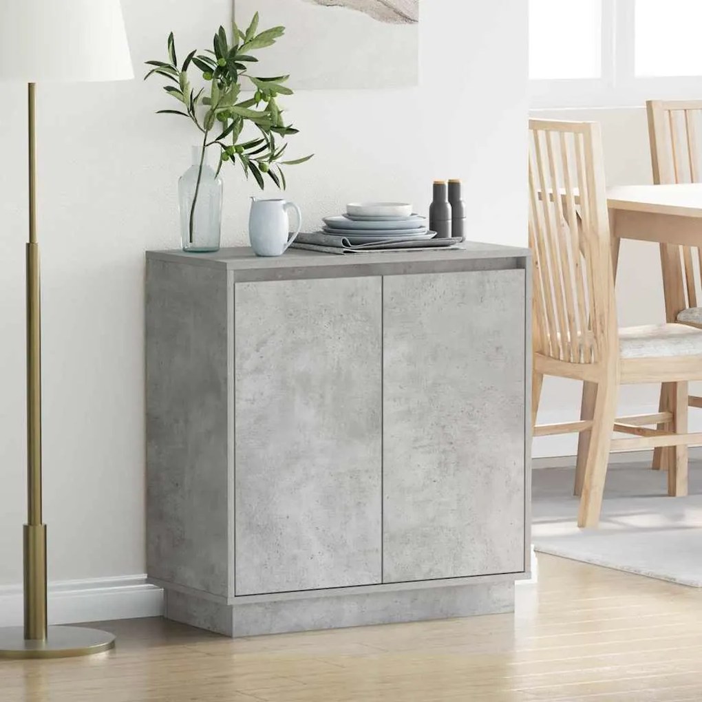vidaXL Κομοδίνο Σκυρόδεμα Γκρι 71 x 34.5 x 75 εκ. Επεξεργασμένο ξύλο