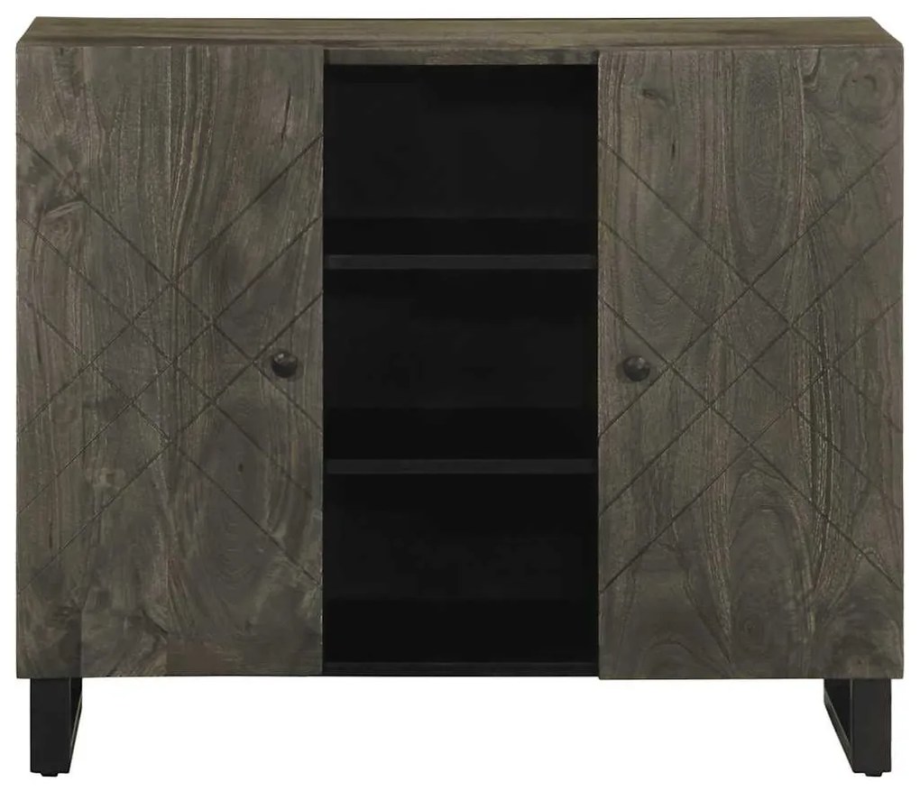 Σκευοθήκη μαύρο 90x33x75 cm μασίφ ξύλο Μάνγκο 4017712