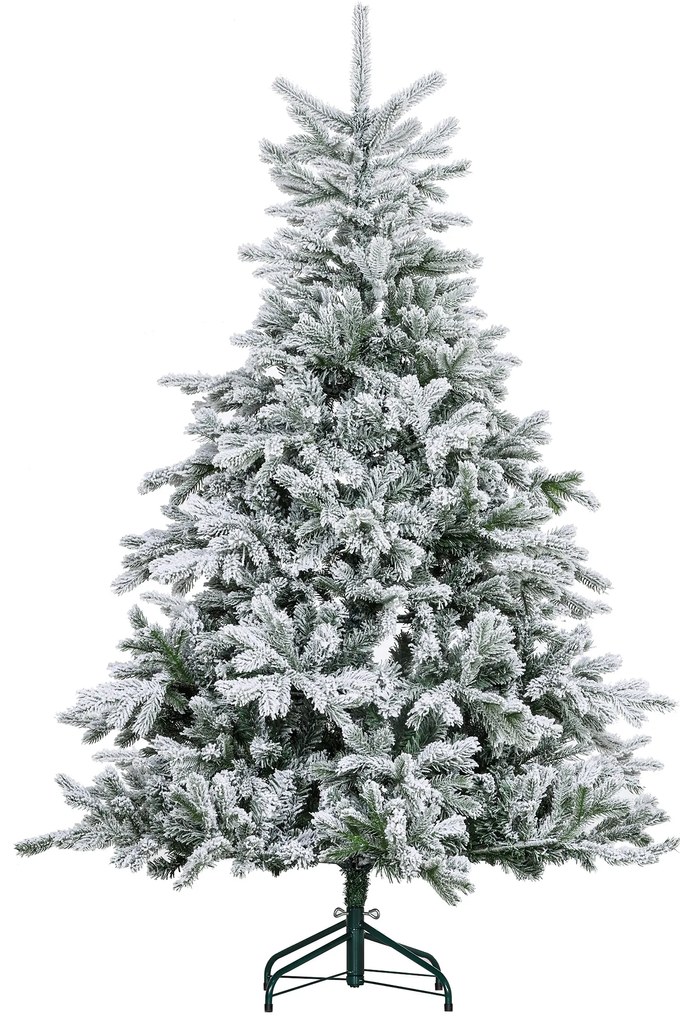 HOMCOM Χριστουγεννιάτικο Δέντρο 180 cm, με Τεχνητό Χιόνι, Ανθεκτικό στη Φωτιά, Γρήγορη Συναρμολόγηση και Αποσυναρμολόγηση, Μεταλλική Βάση