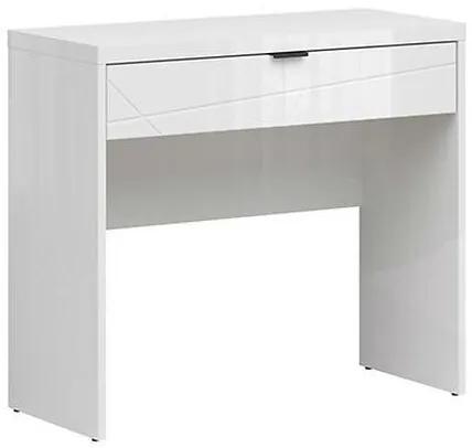 Τραπέζι γραφείου Boston CE121, Με συρτάρια, Αριθμός συρταριών: 1, 80x90x38cm, 26 kg, Γυαλιστερό λευκό, Άσπρο | Epipla1.gr