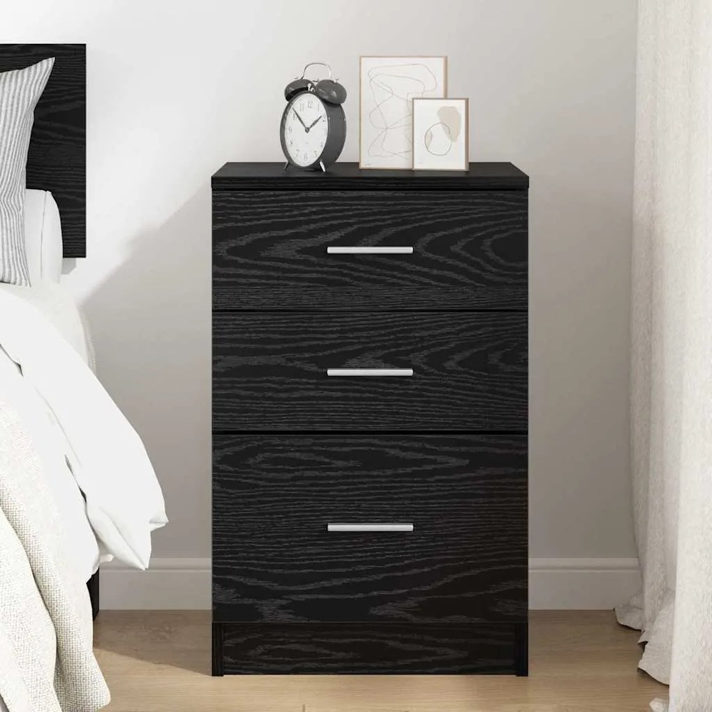 vidaXL Κομοδίνο Μαύρη δρυς 40 x 40 x 63 εκ. Επεξεργασμένο ξύλο