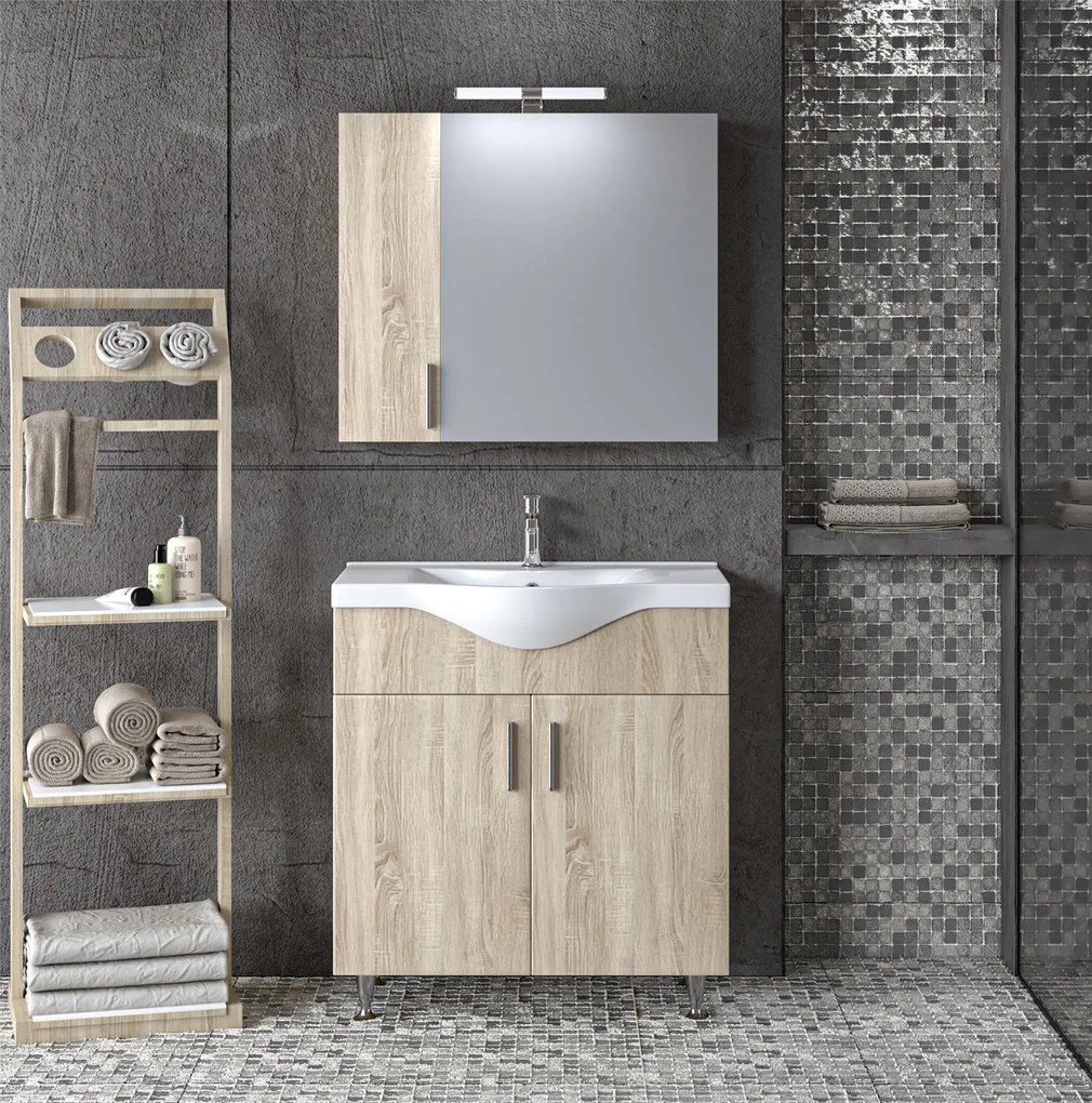 Set Bathroom Furniture SIENA 75 Sonoma 75x46x160 εκ.