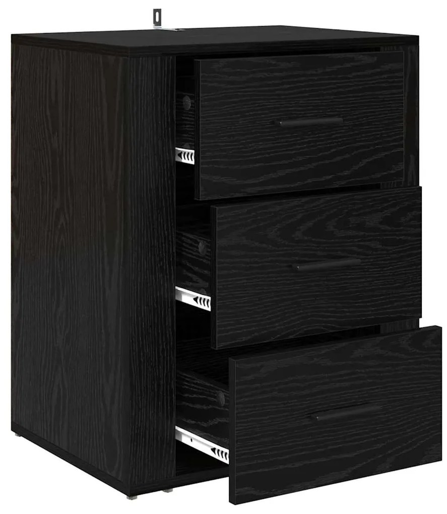 vidaXL Κομοδίνο Μαύρη Οξυά 35 x 50 x 60 εκ Επεξεργασμένο ξύλο