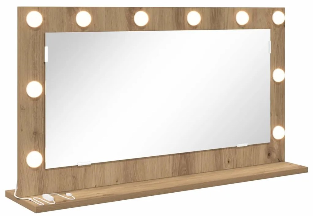 vidaXL Καθρέφτης τουαλέτας με καθρέφτη Artisan Oak 80 x 45 x 18 εκ.