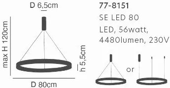 SE LED 80 AMAYA PENDANT COPPER Δ5