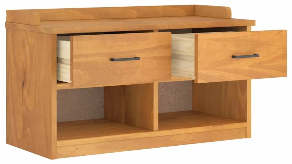 vidaXL Πάγκος διαδρόμου &quot;SANDNES&quot; 87x40x50 εκ. Πεύκο μασίφ ξύλο
