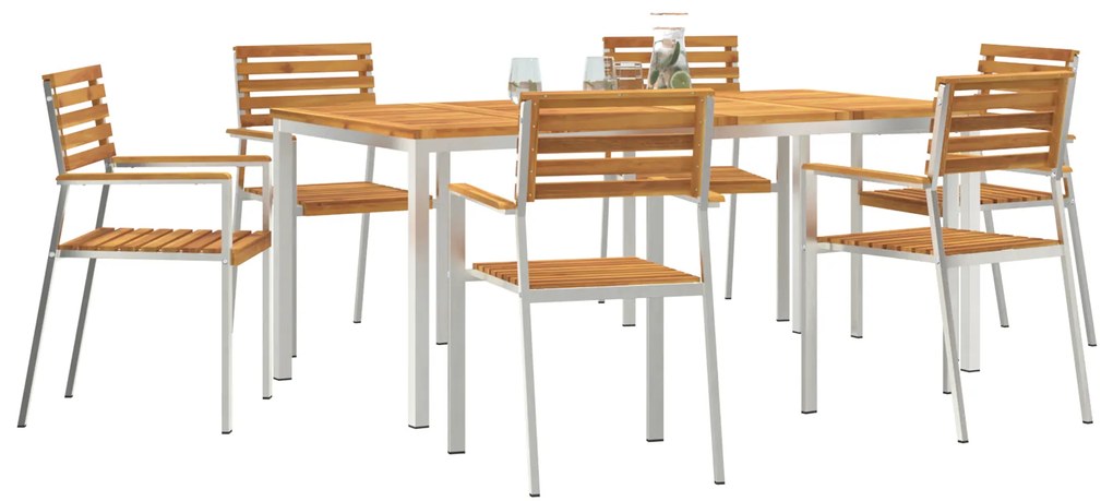 vidaXL Σετ Τραπεζαρίας Κήπου 7 pcs