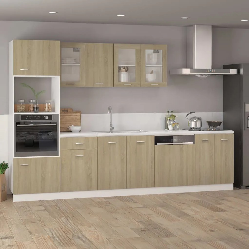 vidaXL Ντουλάπι Κρεμαστό με Τζάμι Sonoma Δρυς 80x31x60 εκ. Μοριοσανίδα